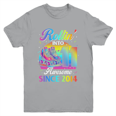 Birthday Roller Skating 11th Girl Rollin Into 11 Skate Party Youth Shirt | siriusteestore