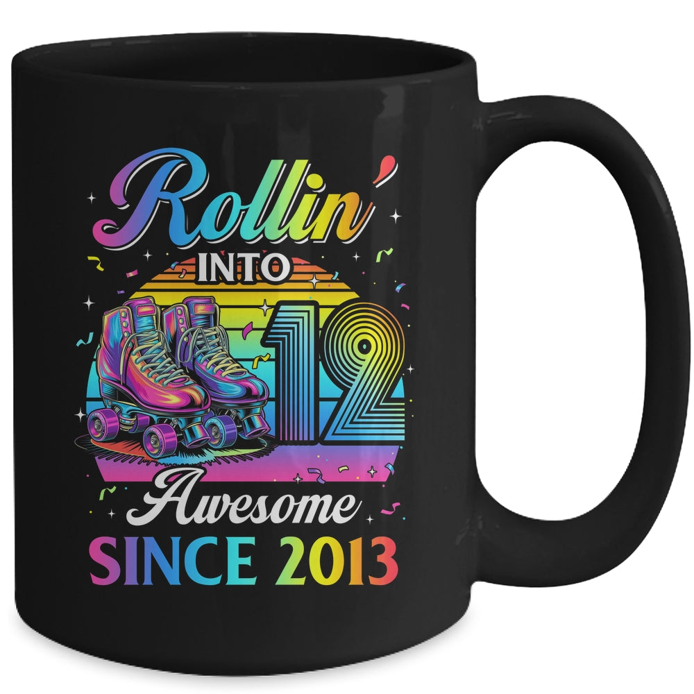 Birthday Roller Skating 12th Girl Rollin Into 12 Skate Party Mug | siriusteestore
