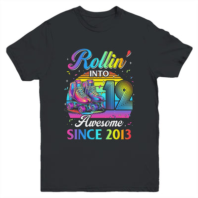 Birthday Roller Skating 12th Girl Rollin Into 12 Skate Party Youth Shirt | siriusteestore