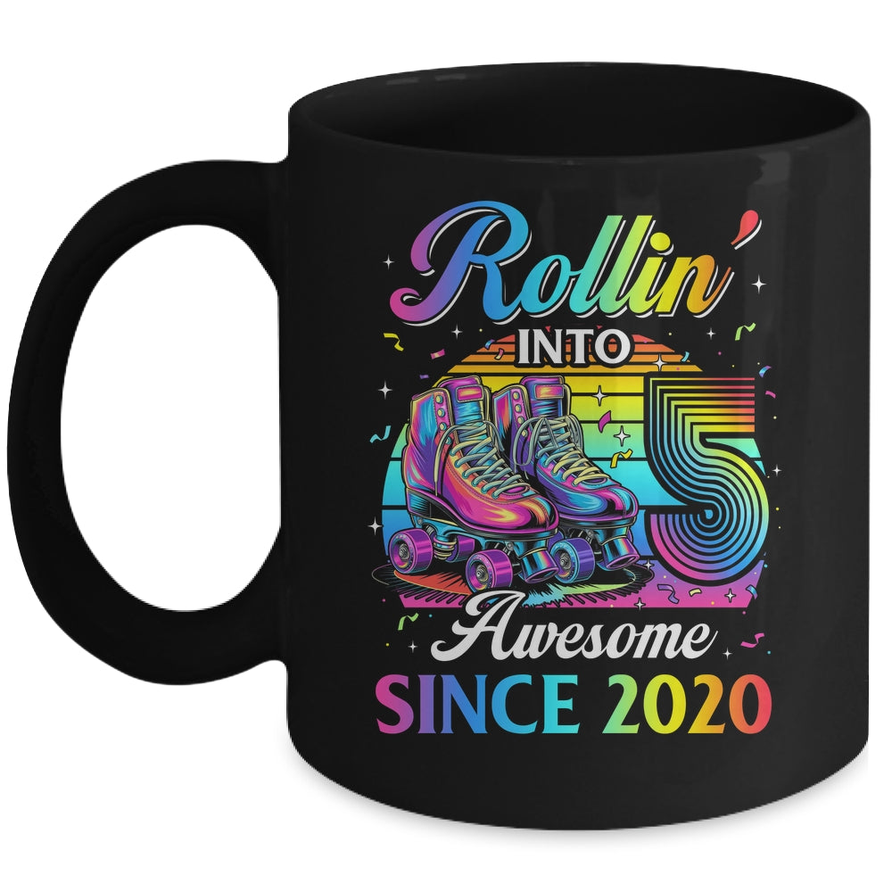 Birthday Roller Skating 5th Girl Rollin Into 5 Skate Party Mug | siriusteestore