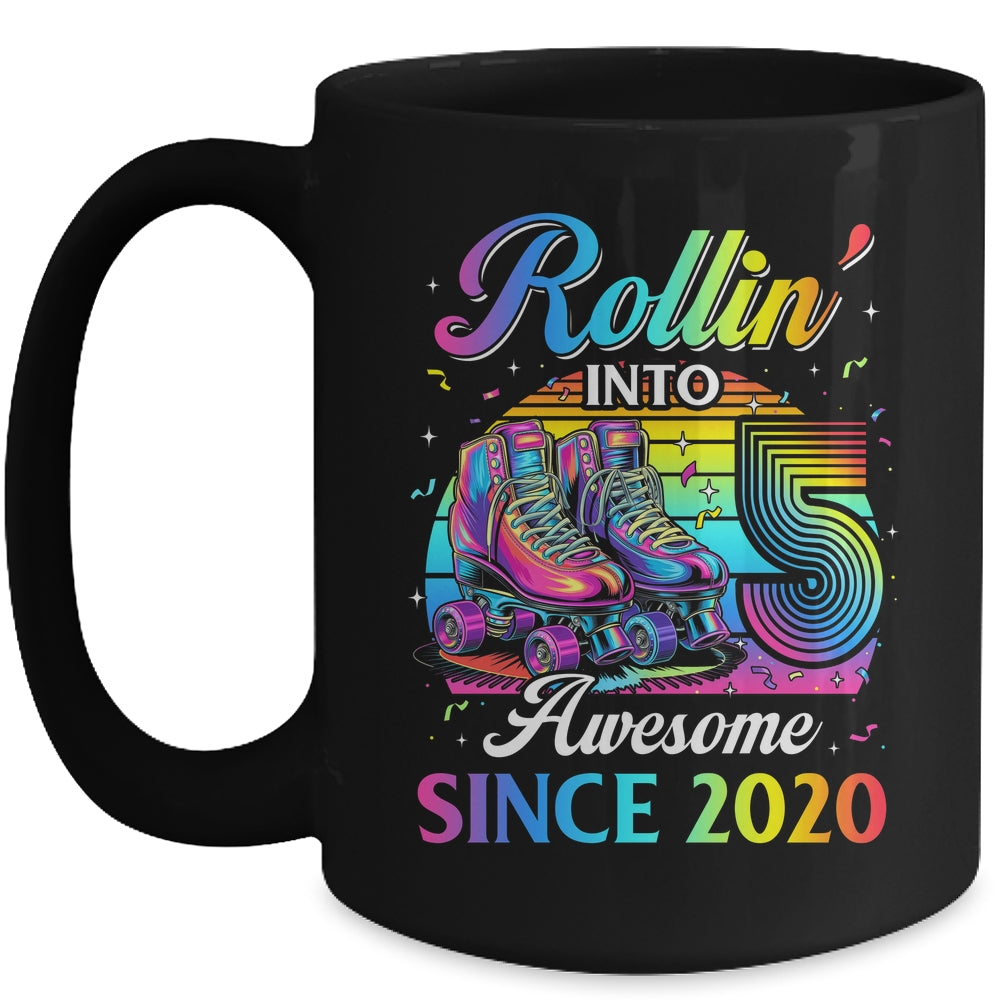 Birthday Roller Skating 5th Girl Rollin Into 5 Skate Party Mug | siriusteestore