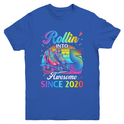 Birthday Roller Skating 5th Girl Rollin Into 5 Skate Party Youth Shirt | siriusteestore