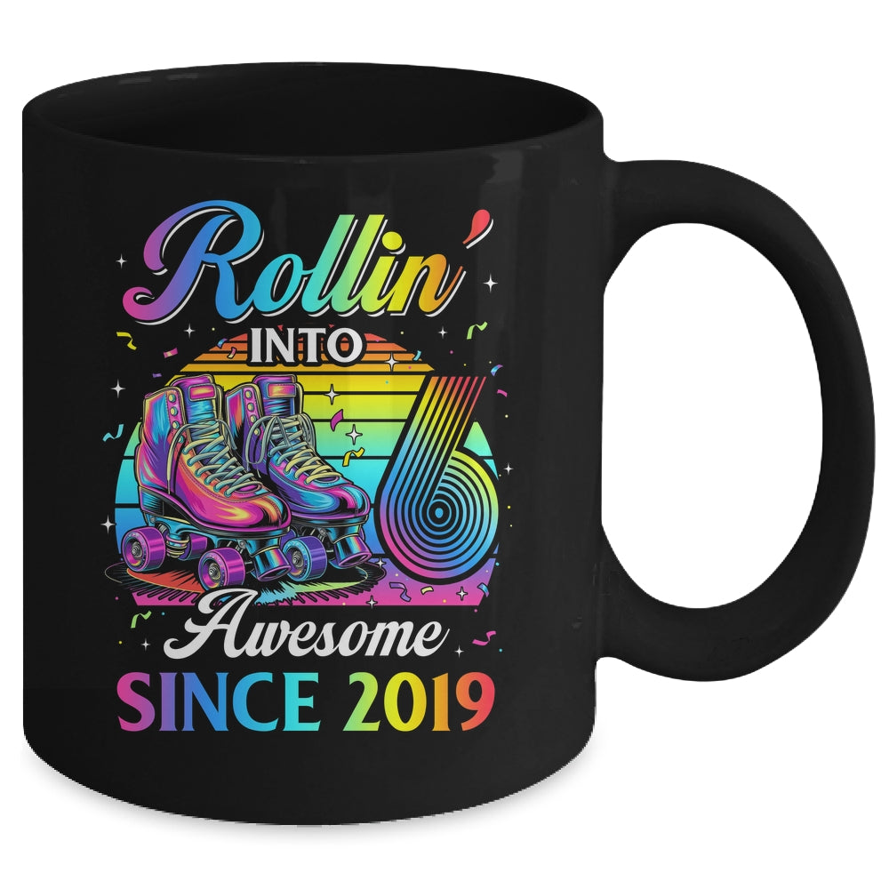 Birthday Roller Skating 6th Girl Rollin Into 6 Skate Party Mug | siriusteestore
