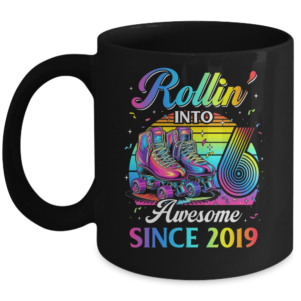 Birthday Roller Skating 6th Girl Rollin Into 6 Skate Party Mug | siriusteestore