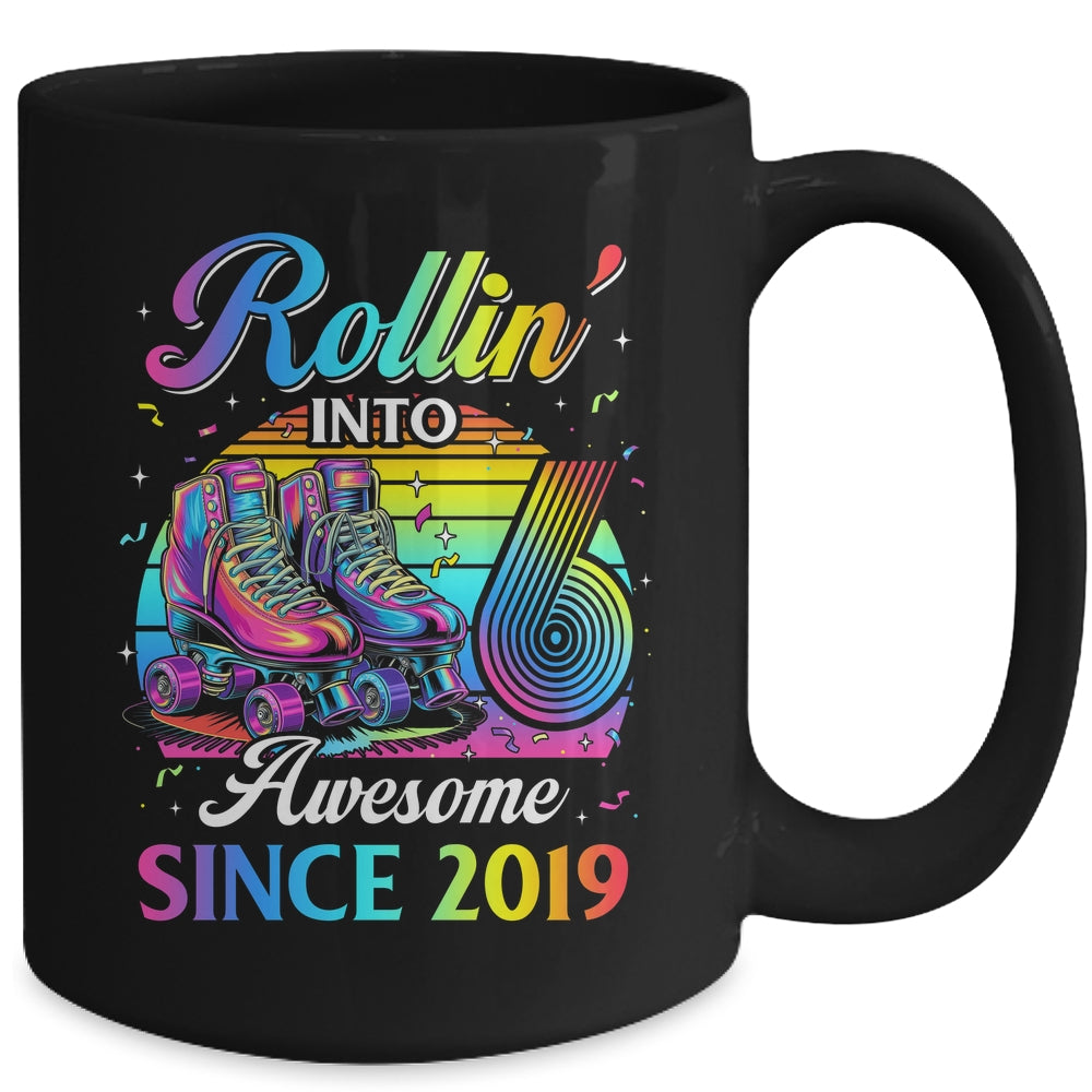 Birthday Roller Skating 6th Girl Rollin Into 6 Skate Party Mug | siriusteestore