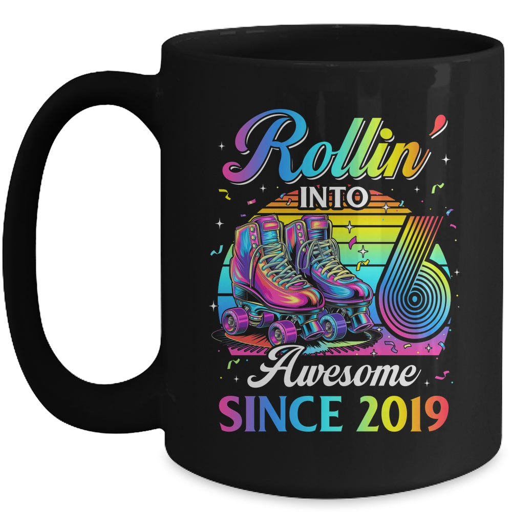 Birthday Roller Skating 6th Girl Rollin Into 6 Skate Party Mug | siriusteestore