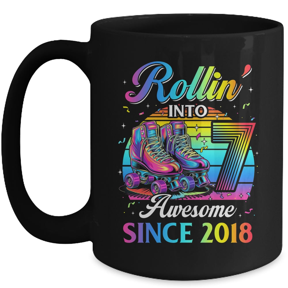 Birthday Roller Skating 7th Girl Rollin Into 7 Skate Party Mug | siriusteestore