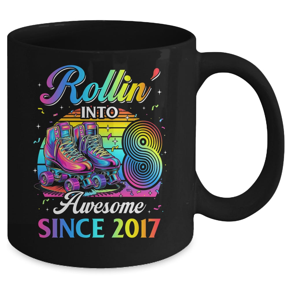 Birthday Roller Skating 8th Girl Rollin Into 8 Skate Party Mug | siriusteestore