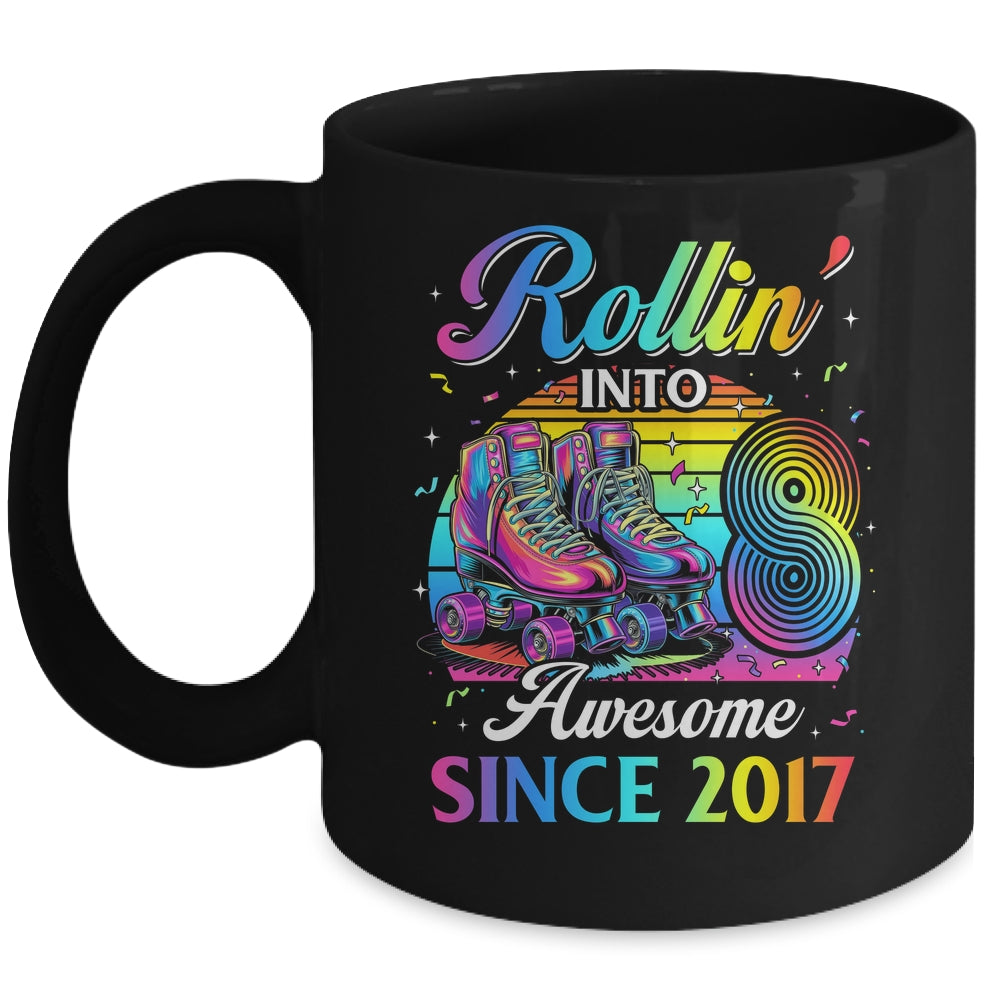 Birthday Roller Skating 8th Girl Rollin Into 8 Skate Party Mug | siriusteestore