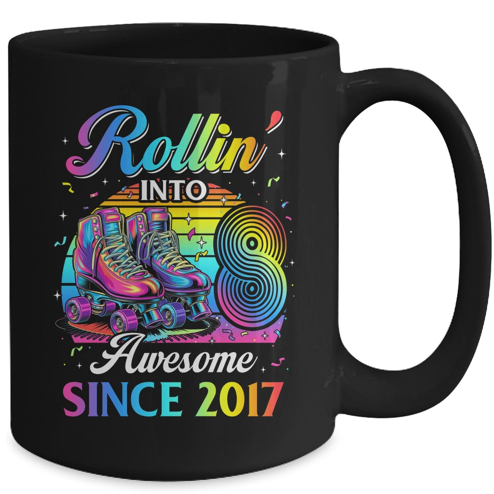 Birthday Roller Skating 8th Girl Rollin Into 8 Skate Party Mug | siriusteestore