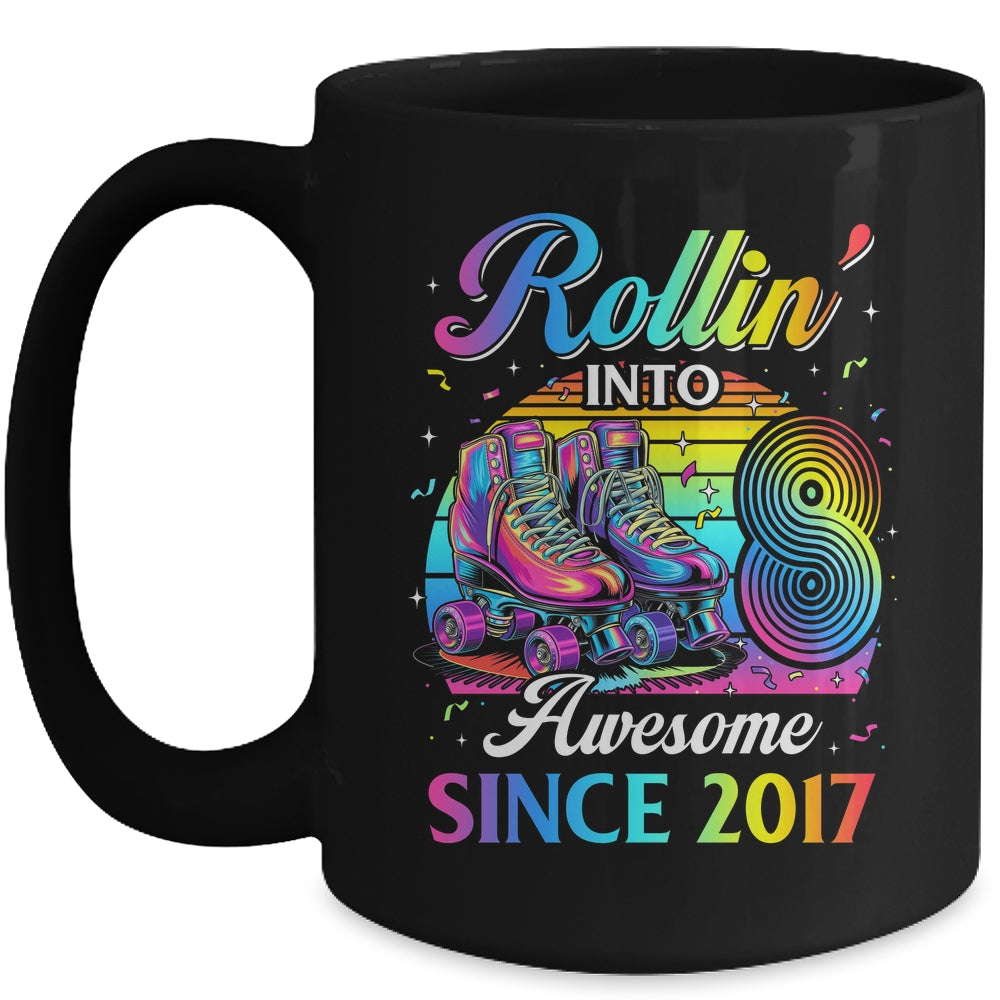 Birthday Roller Skating 8th Girl Rollin Into 8 Skate Party Mug | siriusteestore