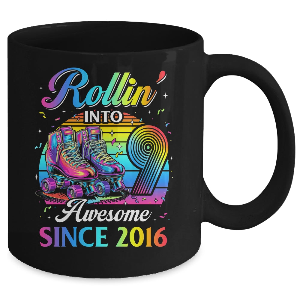 Birthday Roller Skating 9th Girl Rollin Into 9 Skate Party Mug | siriusteestore