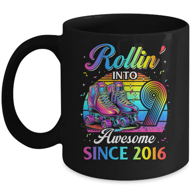Birthday Roller Skating 9th Girl Rollin Into 9 Skate Party Mug | siriusteestore
