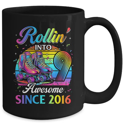 Birthday Roller Skating 9th Girl Rollin Into 9 Skate Party Mug | siriusteestore