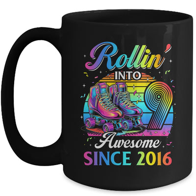 Birthday Roller Skating 9th Girl Rollin Into 9 Skate Party Mug | siriusteestore