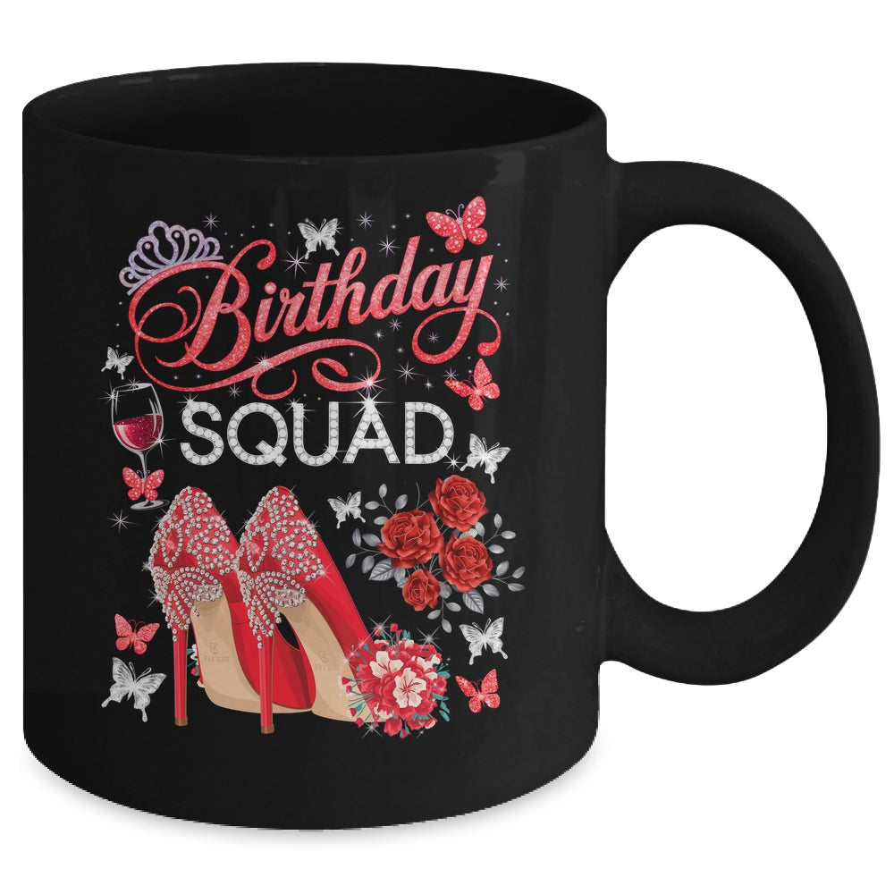 Birthday Squad Diva Squad Crown Hearts High Heel Women Mug | siriusteestore
