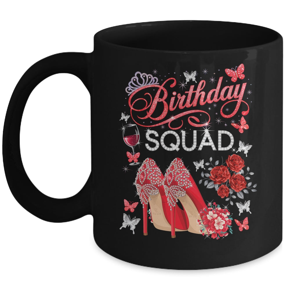 Birthday Squad Diva Squad Crown Hearts High Heel Women Mug | siriusteestore