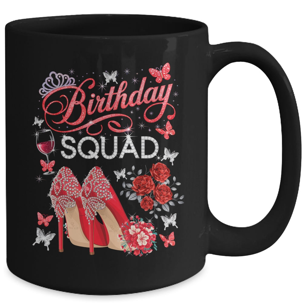 Birthday Squad Diva Squad Crown Hearts High Heel Women Mug | siriusteestore