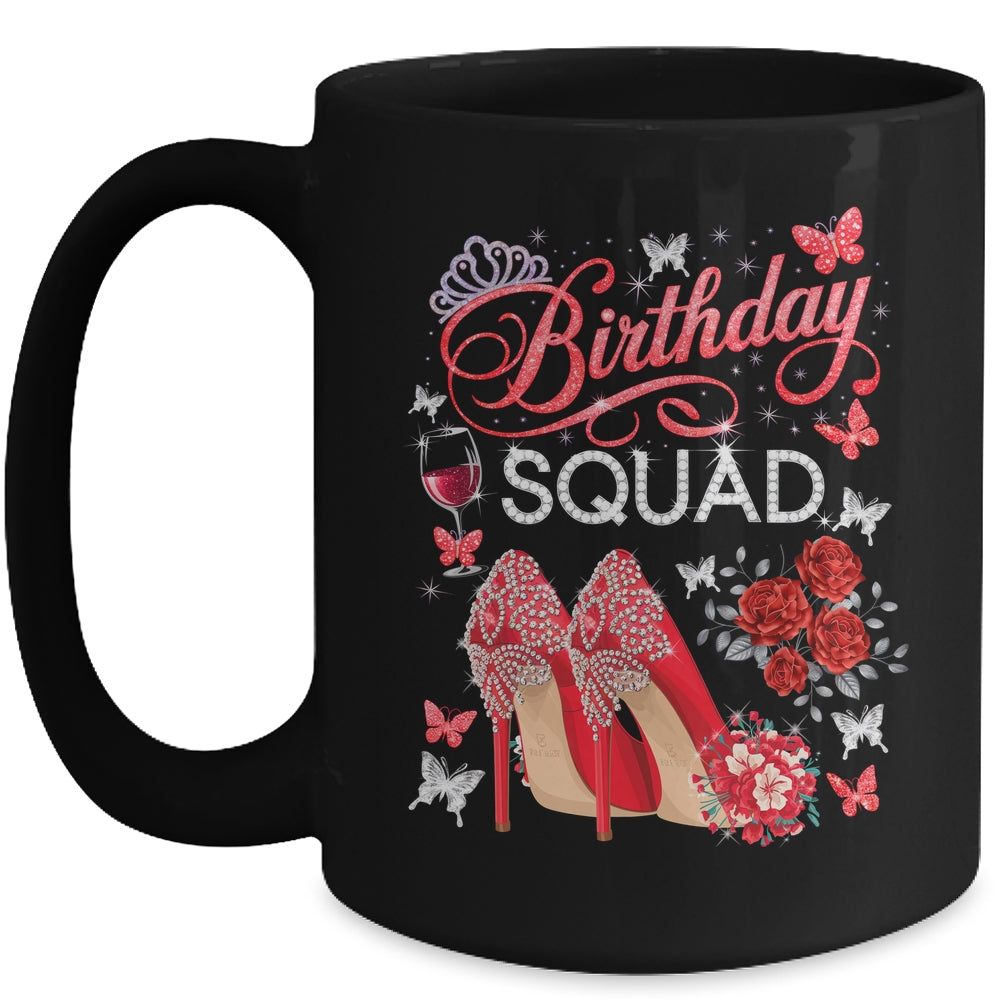Birthday Squad Diva Squad Crown Hearts High Heel Women Mug | siriusteestore
