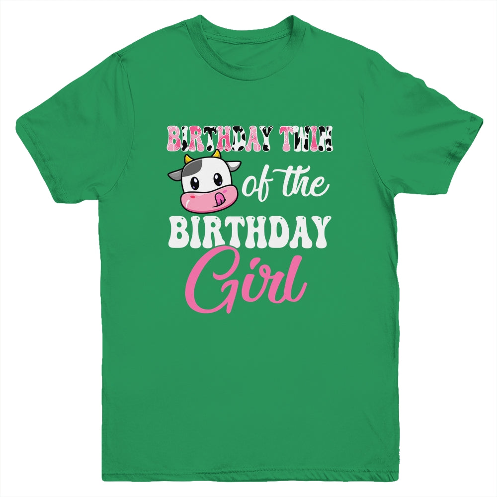 Birthday Twin Of The Birthday Girl Farm Cow 1st Bday Youth Shirt | siriusteestore