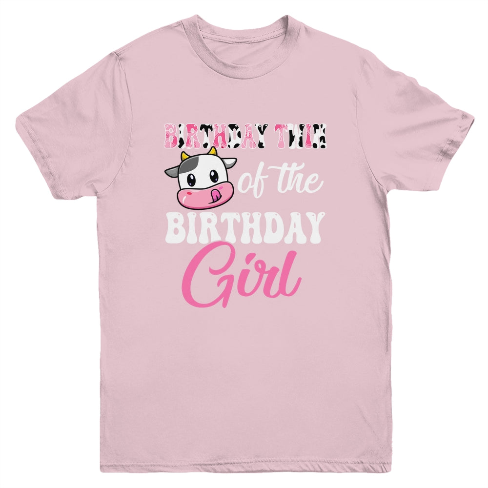 Birthday Twin Of The Birthday Girl Farm Cow 1st Bday Youth Shirt | siriusteestore