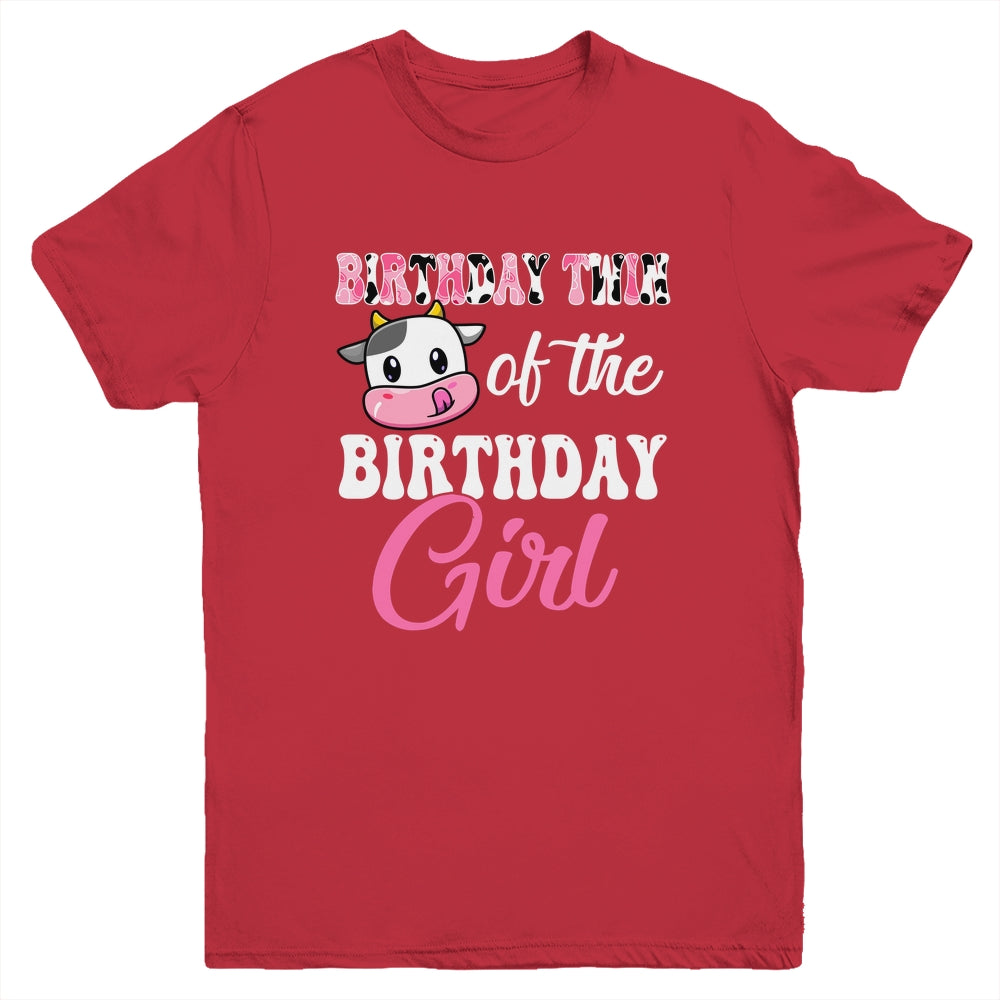 Birthday Twin Of The Birthday Girl Farm Cow 1st Bday Youth Shirt | siriusteestore