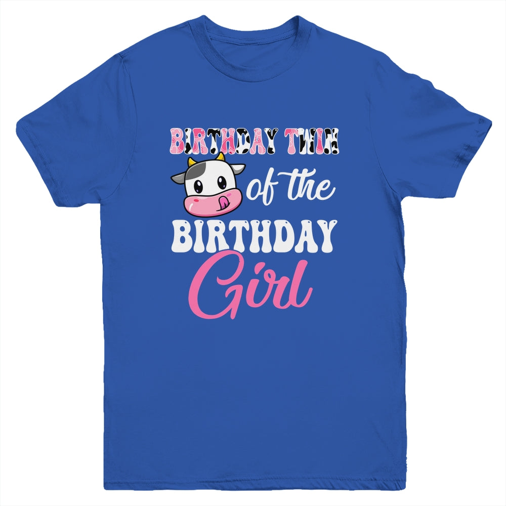 Birthday Twin Of The Birthday Girl Farm Cow 1st Bday Youth Shirt | siriusteestore