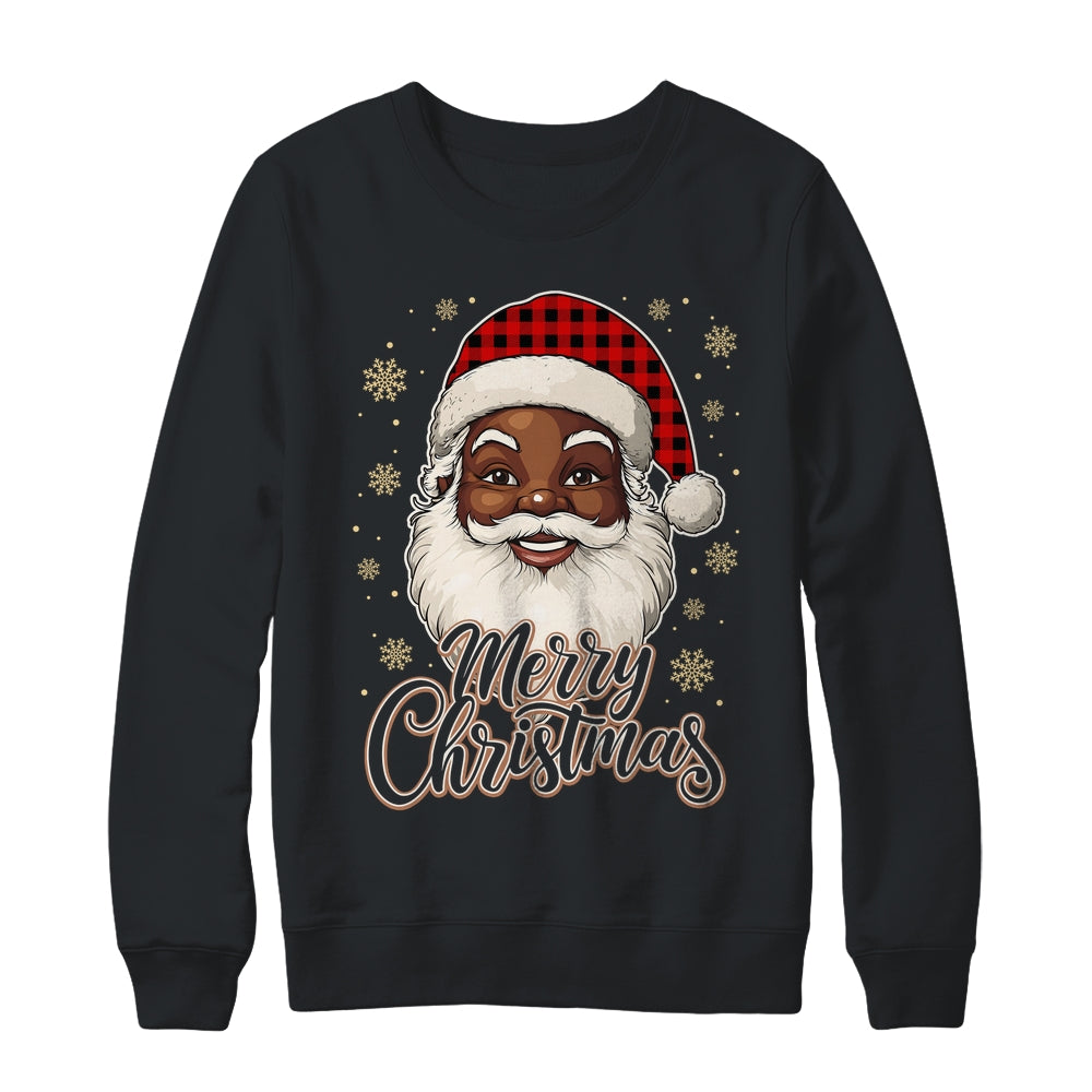 Black African American Christmas Santa Claus Afro Santa Men Shirt & Sweatshirt | siriusteestore