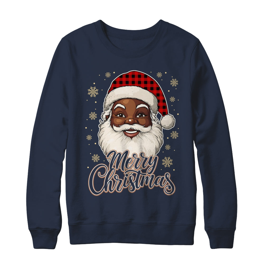 Black African American Christmas Santa Claus Afro Santa Men Shirt & Sweatshirt | siriusteestore