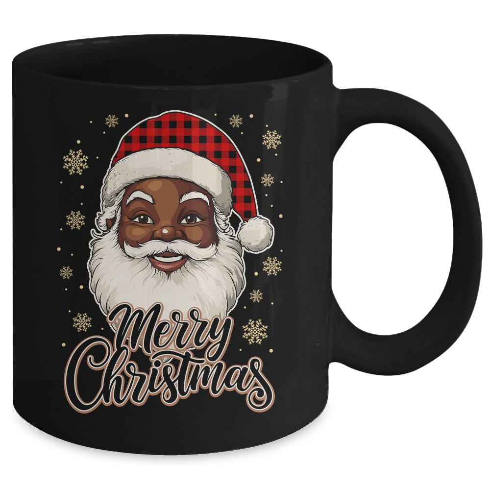 Black African American Christmas Santa Claus Afro Santa Men Mug | siriusteestore