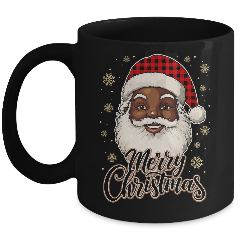 Black African American Christmas Santa Claus Afro Santa Men Mug | siriusteestore