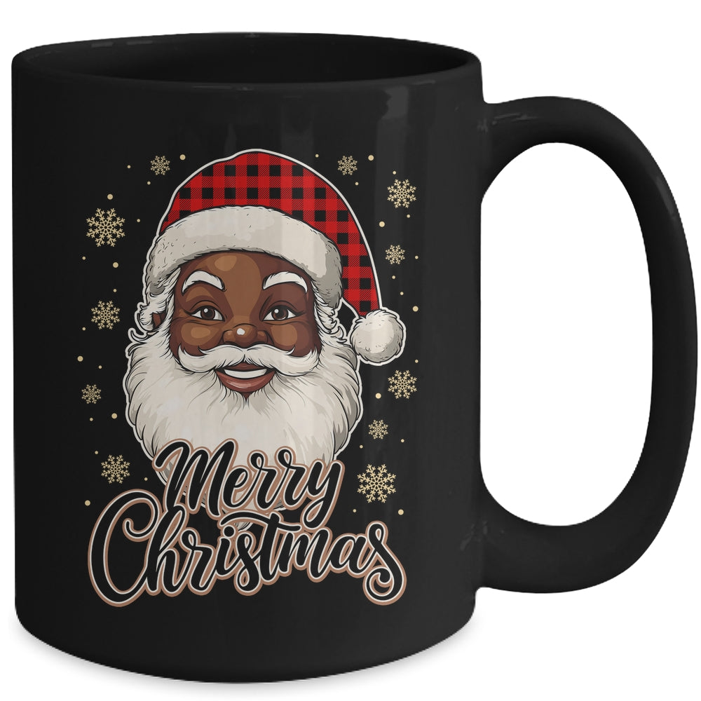 Black African American Christmas Santa Claus Afro Santa Men Mug | siriusteestore