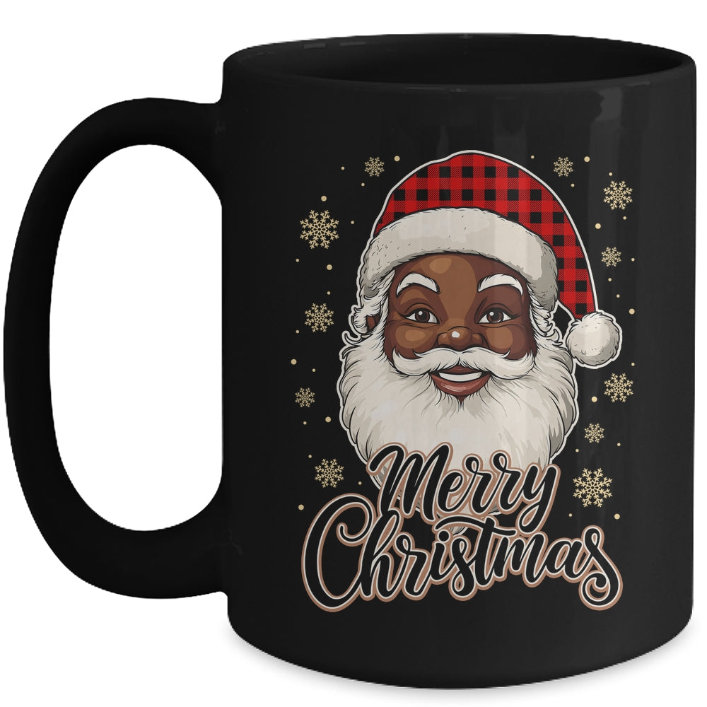 Black African American Christmas Santa Claus Afro Santa Men Mug | siriusteestore