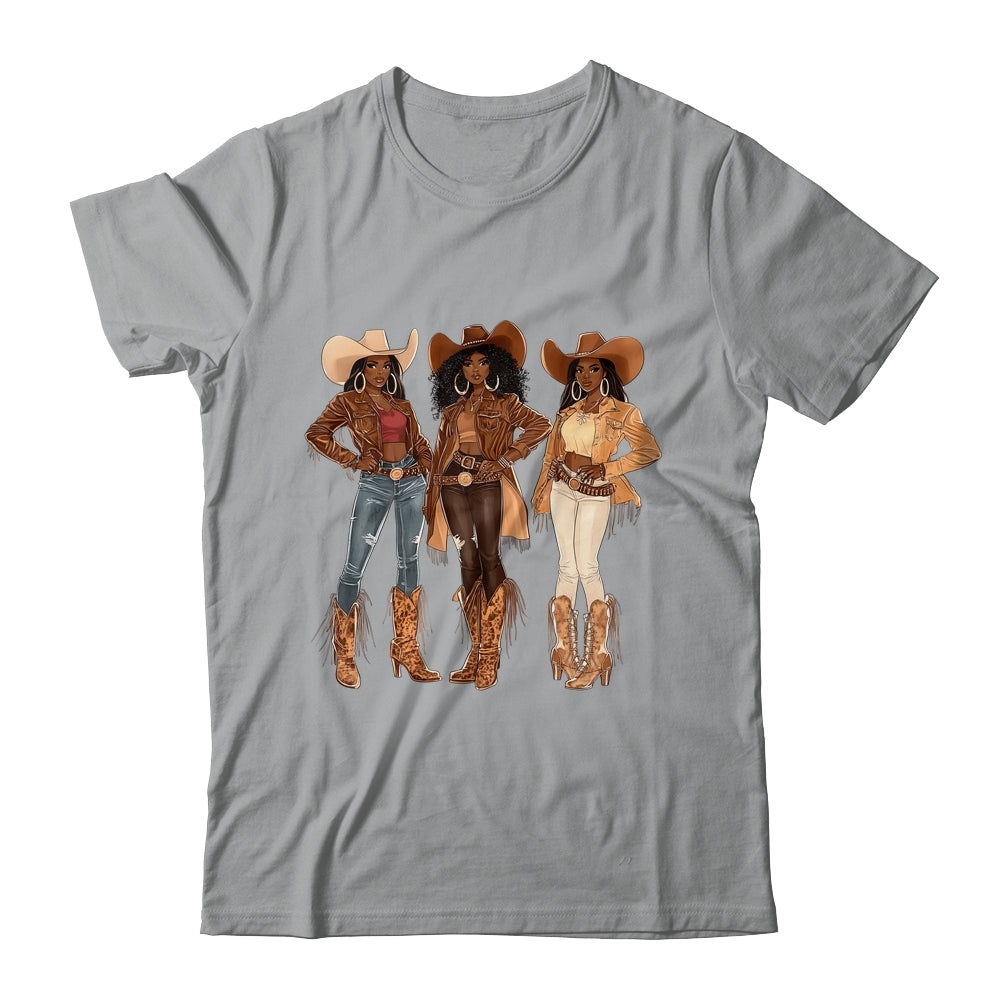 Black African American Cowgirl Western Country Texas Rodeo Shirt & Tank Top | siriusteestore