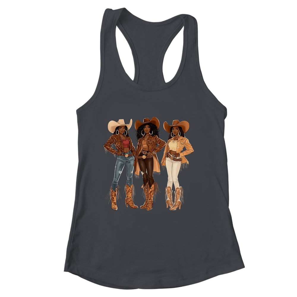 Black African American Cowgirl Western Country Texas Rodeo Shirt & Tank Top | siriusteestore