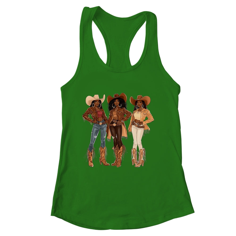 Black African American Cowgirl Western Country Texas Rodeo Shirt & Tank Top | siriusteestore