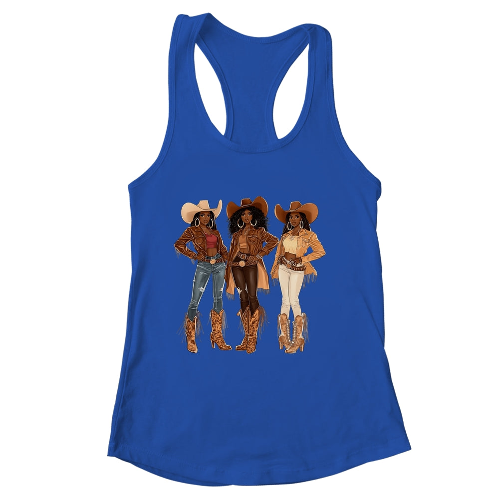 Black African American Cowgirl Western Country Texas Rodeo Shirt & Tank Top | siriusteestore