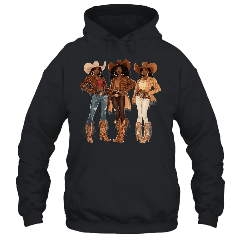 Black African American Cowgirl Western Country Texas Rodeo Shirt & Tank Top | siriusteestore