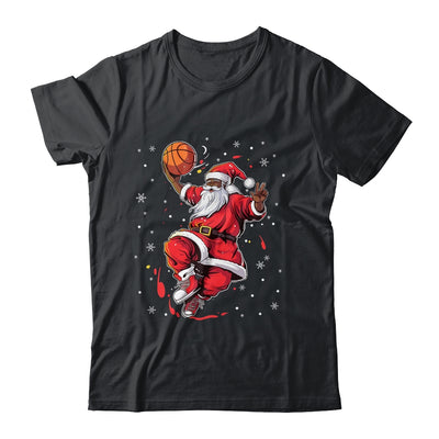 Black African American Santa Claus Basketball Afro Christmas Shirt & Sweatshirt | siriusteestore