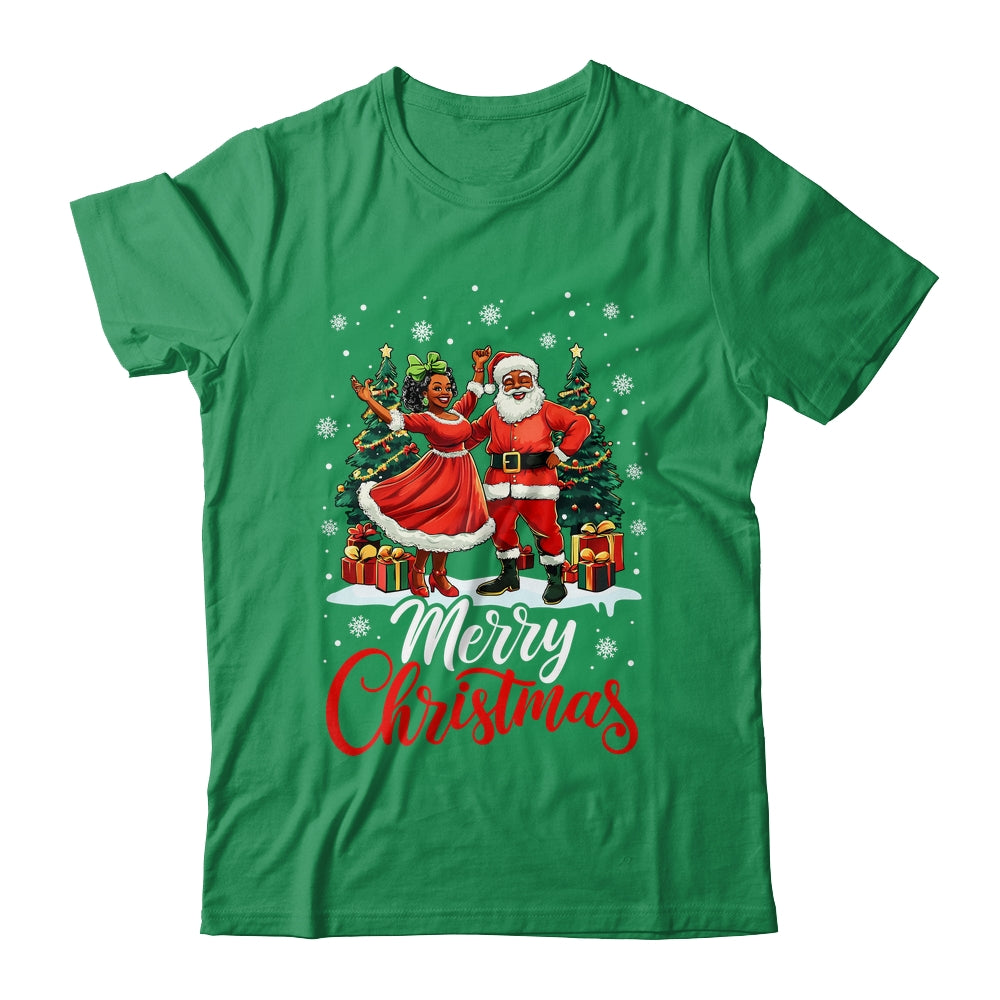 Black African Culture Merry Christmas Funny Santa Claus Shirt & Sweatshirt | siriusteestore