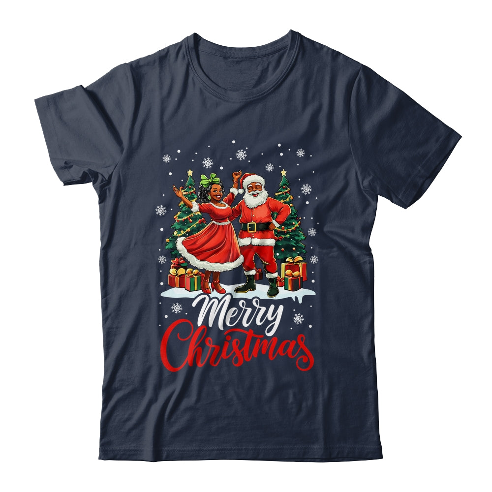 Black African Culture Merry Christmas Funny Santa Claus Shirt & Sweatshirt | siriusteestore