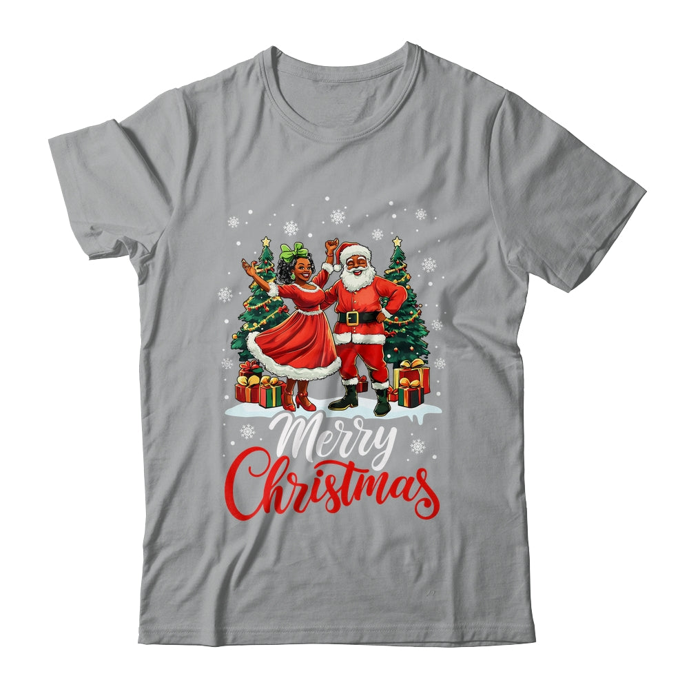 Black African Culture Merry Christmas Funny Santa Claus Shirt & Sweatshirt | siriusteestore
