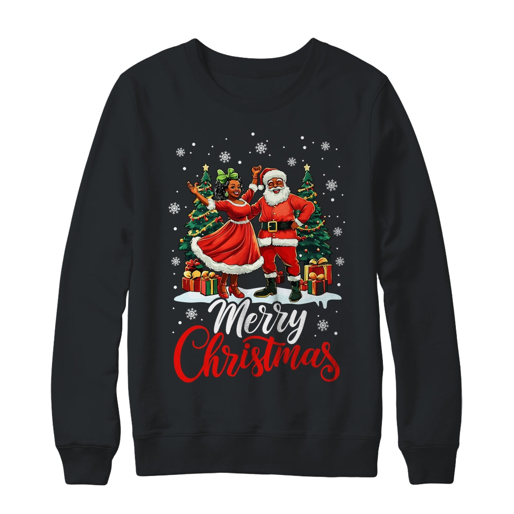 Black African Culture Merry Christmas Funny Santa Claus Shirt & Sweatshirt | siriusteestore