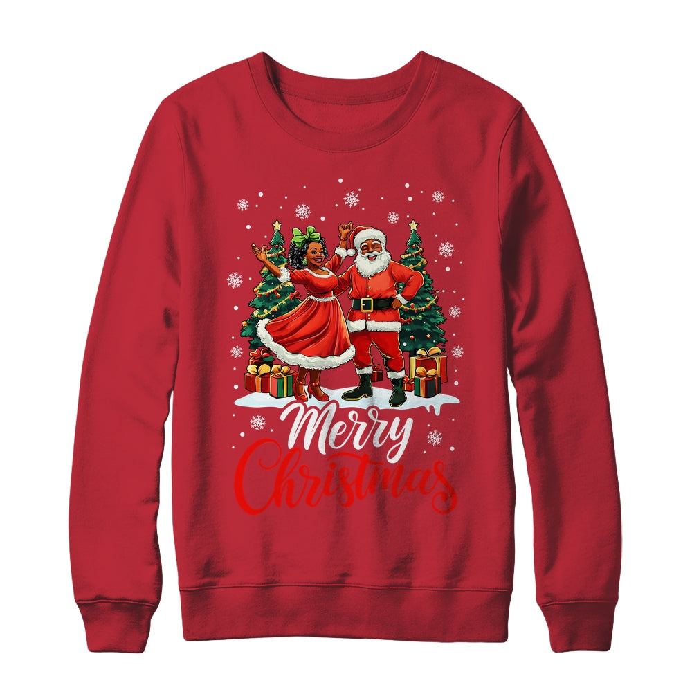 Black African Culture Merry Christmas Funny Santa Claus Shirt & Sweatshirt | siriusteestore