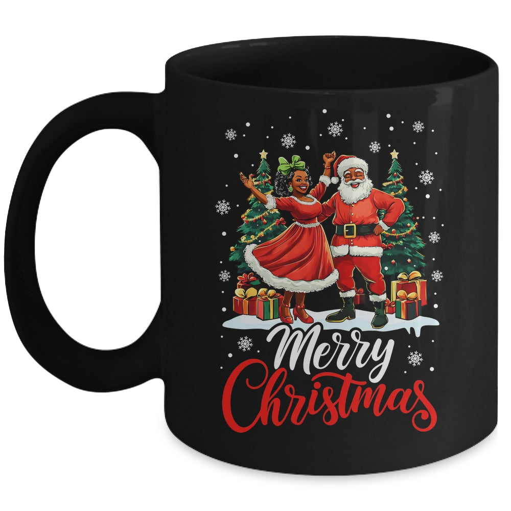 Black African Culture Merry Christmas Funny Santa Claus Mug | siriusteestore