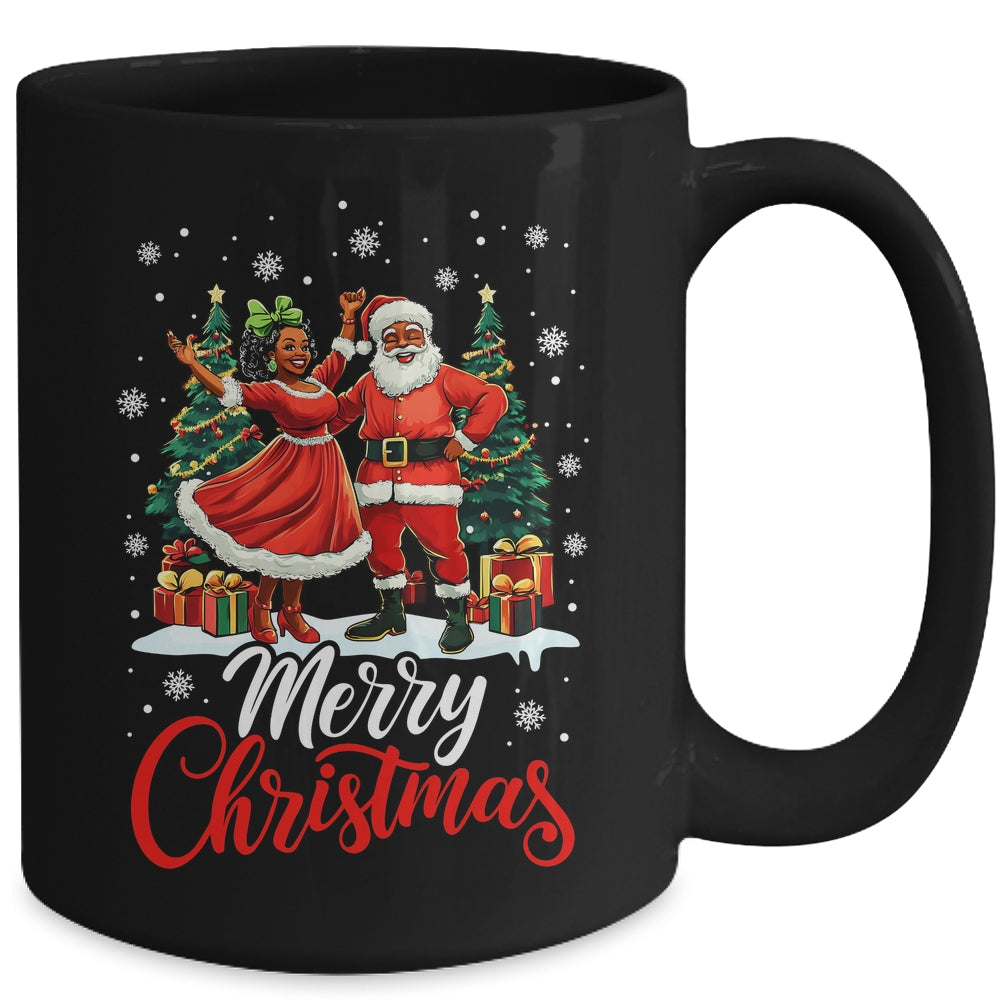 Black African Culture Merry Christmas Funny Santa Claus Mug | siriusteestore