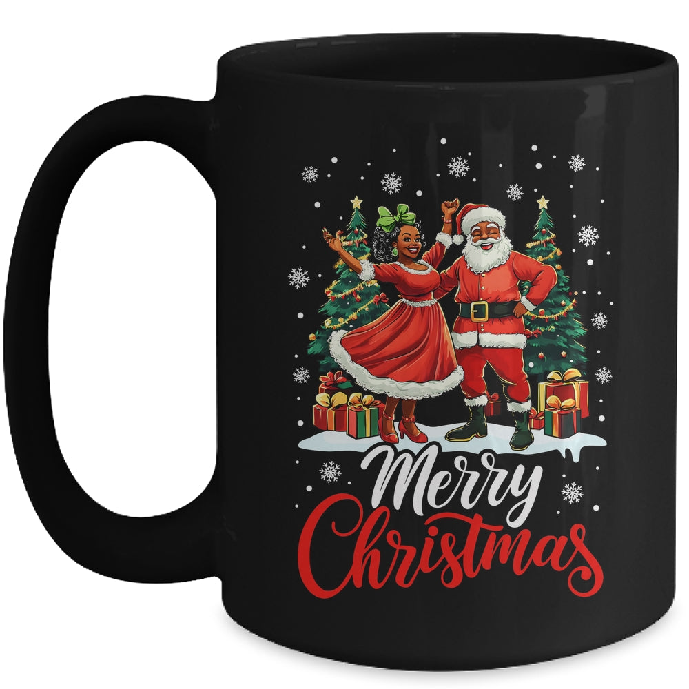 Black African Culture Merry Christmas Funny Santa Claus Mug | siriusteestore