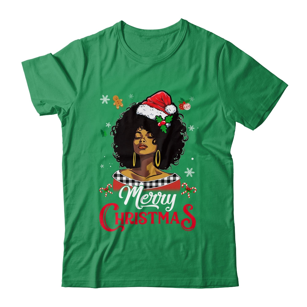 Black African Girl American Melanin Love Christmas Santa Hat Shirt & Sweatshirt | siriusteestore