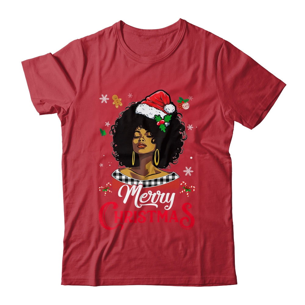 Black African Girl American Melanin Love Christmas Santa Hat Shirt & Sweatshirt | siriusteestore