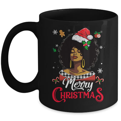 Black African Girl American Melanin Love Christmas Santa Hat Mug | siriusteestore
